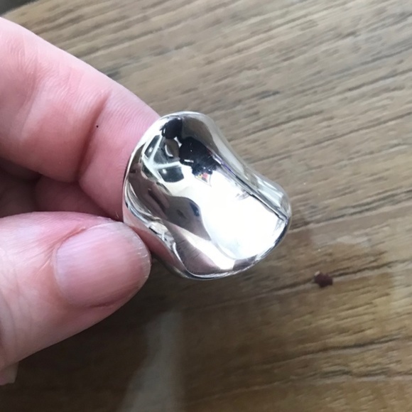 Vintage Jewelry - Sterling Silver Curved Sculpted Statement Ring 6